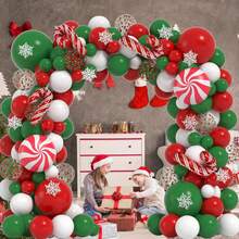 Bộ 105 bóng bay trang trí Giáng sinh - Kẹo que màu đỏ và xanh lá cây, Kẹo que màu đỏ và xanh lá cây cối xay gió, Bóng bay kim tuyến, Bộ vòng hoa, Thích hợp cho lễ hội, năm mới và tiệc sinh nhật, Bộ bóng bay trang trí, Trang trí cửa sổ Giáng sinh, Trang trí nền phòng, Bóng bay không dùng điện, Bóng bay nhôm và cao su, Thích hợp cho trẻ em trên 14 tuổi - Nhiều màu - Xem 8