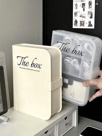 Caja de gestión de cables de material PP resistente con tapa, adecuada para organizar cables de escritorio, cajones y auriculares, para el hogar y la oficina