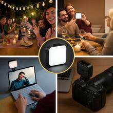 Luz Preenchimento Flashe LED RGB com Clip Iluminador Recarregável Portátil Iluminação Profissional - Multicolorido - Visão 11