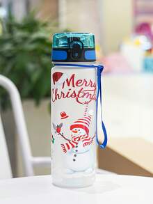 1pc 800ml/27oz Christmas Series Water Bottle, 3D Printing Technology, With Handle Strap For Easy Carrying, Suitable For Sports, Outdoor, Gym, Cycling, Camping, Great Christmas Gift - Multicolor - View 14