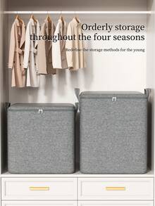 1 حقيبة تخزين سحاب كاتيوني، حقيبة فرز الملابس قابلة للطي، حقيبة تخزين موسمية، حقيبة تخزين قابلة لإعادة الاستخدام، مقاومة للماء والتآكل، مزودة بمقابض الاتجاه، مناسبة لتخزين البطاطين والألعاب والملابس الموسمية