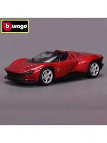 Burago 1:64 比例法拉利系列赛车模型，儿童迷你压铸复制车，小型合金收藏车模型，新年圣诞节生日礼物 - DAYTONA SP3-紅色 - 查看 4
