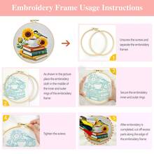 1 Set 11CT Cross Stitch Embroidery Kit, DIY Handmade Embroidery, Gramophone, Hot Air Balloon, Bee, Vase, Floral Pattern, With 3-Strand Threads, Needles, And Instructions - Multicolor - View 11