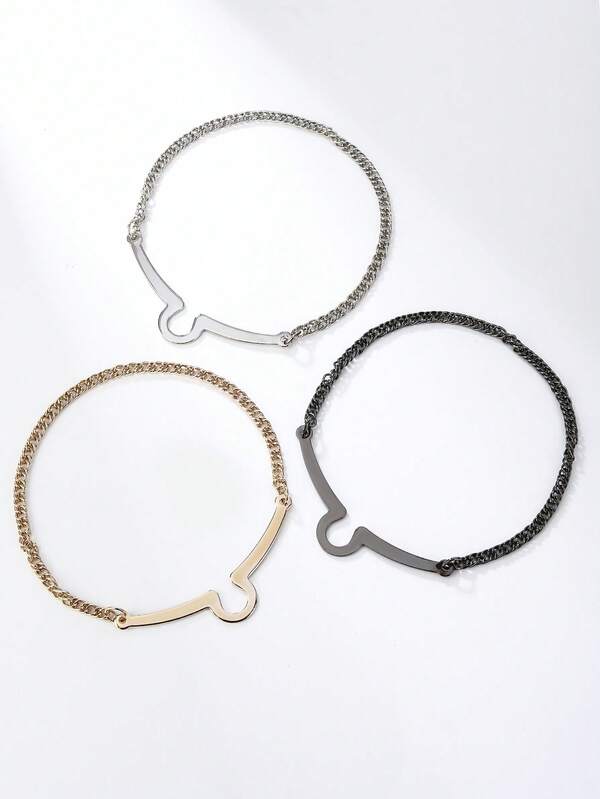 3pcs Men's Suit Shirt Tie Chain Set, Minimalist Versatile Clothing Accessories