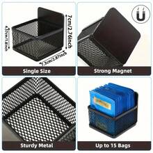 1 Set Soporte metálico resistente de 6 compartimentos para bolsitas de té, organizador magnético de caja de té para refrigerador, gabinete, mostrador - Estante ahorra espacio para bolsitas de té, regalo ideal para amantes del té - Cada canasta sostiene 12 bolsitas de té, el set de 6 canastas sostiene 72 bolsitas de té