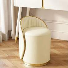 Silla de aseo Taburete de aseo Taburete de aseo Taburete moderno Taburete con respaldo Taburete de asiento de aseo Silla de maquillaje Taburete de silla de maquillaje Taburete de maquillaje - Blanco - Ver 4