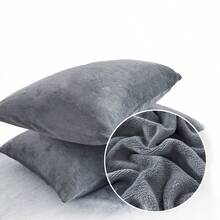 2 Pieces Pink Simplicity Pillowcase Solid Color Pillowcase Machine Washable Pillowcase - Pink - View 1