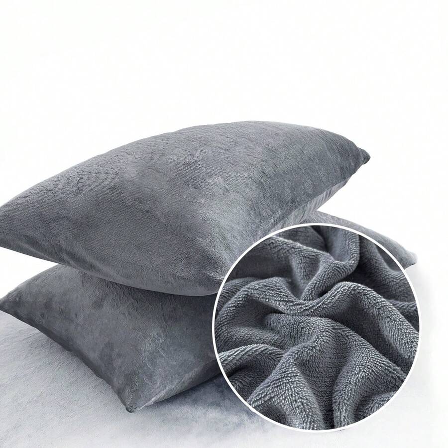 2 Pieces Pink Simplicity Pillowcase Solid Color Pillowcase Machine Washable Pillowcase - Pink - View 1