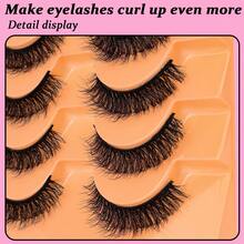 10 Paar falsche Wimpern Katzenaugen-Wimpern, Kunstmink-Wimpern mit natürlichem Aussehen, flauschig, verwischt, wie Wimpernverlängerungen aussehend, D-Krause Wimpernstreifen, kurze Wimpern - Natürliche Wimpern - Übersicht 7