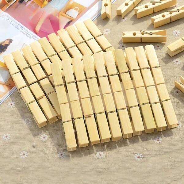 200pcs Bamboo Clips, Clothespins, Pants Clips, Windproof Greenhouse Clips, Drying Clips (Due To Material Reasons, There May Be Minor Defects In Individual Products)
