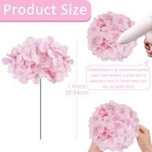 48/60pcs Light Purple Artificial Hydrangea Flowers Bulk With Stems, Silk Faux Hydrangea Heads For Easter Decor - 淺紫色 - 查看 3