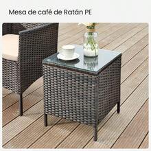 Conjunto de Muebles de Jardn, de Patio Ratn, de Mimbre de PE, para el Patio, Negro y Topo MGGF003B01 - Marrón + Topo - Ver 8