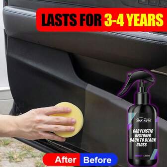 Car Plastic Restorer Back To Black Gloss Kit Car Plastic Repair Leather Renovator Long-Lasting Coating Rubber Restore Auto Polish Cleaning Panel Renewal Wax