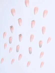 24pcs/Set Ins Style Fresh Painted Almond Shape Full Coverage False Nails With A Set Of Manicure Tools, Suitable For Women, Party, Dance And Daily Wear Press On Nails Nail Supplies - 彩色 - 查看 5