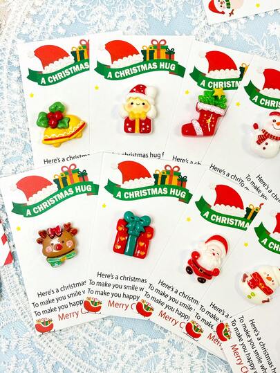 10pcs Interesting Christmas Hugs Cards,Christmas Decorations For Home, Christmas Stocking Fillers,Cute Santa Claus, Elk, Snowman Resin Decorative Gifts, Suitable Christmas Party Gifts For Friends And Family, Emotional Expression Gifts, Surprise Celebration Gifts, Festival Christmas Gifts,Birthday Gift
