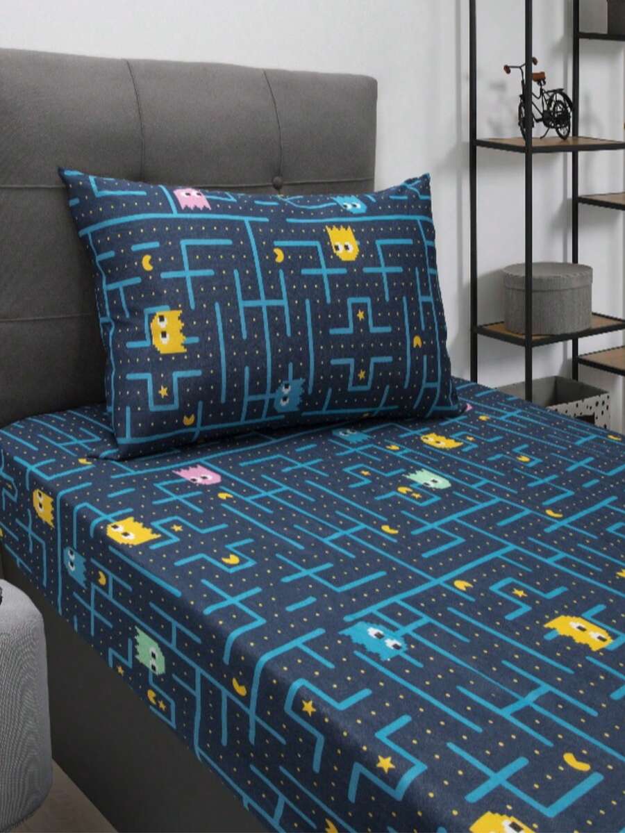 2-Piece Children's Sheet Set With Elastic And Pillowcases With Fun Prints - 帕克帕克 - 查看 1