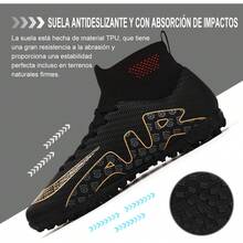 Bulamall Zapatos de Fútbol para Hombre Profesionales Zapatillas de Deporte Adulta Tacos de Fútbol para Entrenar al Aire Libre Atletismo Interiores Exteriores - Rojo-FG - Ver 12