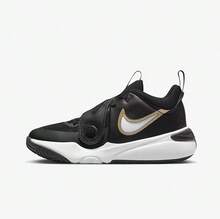 Nike Zapatillas de baloncesto para mujer Nike de diseño con cierre de velcro, de fácil deslizamiento y ligeras, con suela de goma duradera, soporte cómodo, para deportes al aire libre. Zapatillas de baloncesto de media caña versátiles en negro y blanco, con estilo y practicidad. DV8996-004