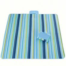 Sand-Proof Beach Mat & Portable Outdoor Pad - Large Sand-Proof Camping, Picnic, Hiking Floor Mat - Seasonal Lightweight Mat, Suitable For Swimming Pool Sides, Backyards - 藍色 - 查看 2