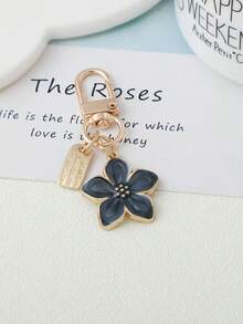 1pc Alloy Sakura Flower Keychain, Lightweight & Elegant Sakura Design With Card Holder, Suitable For Bag Charm, Car Key Chain, Couples/Birthday/Holiday Gift, Christmas Gift, Wallet Decor And Chain, Bag Accessory