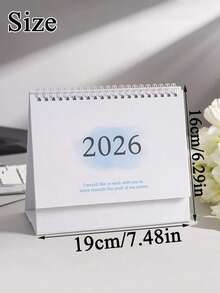 1件 2026/2027 桌上日曆，可愛便攜式計畫本，用於規劃與整理每日及每月行程的桌面配件，居家與學校文具，學生用品，教師辦公用品及開學用品 - 彩色 - 查看 3