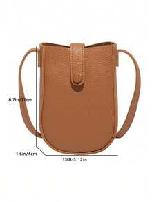 Compact & Lightweight Phone Pouch Bag, Crossbody Phone Holder Purse For Women, Minimalist & Portable, New Design, Suitable For Summer Strolling - Brown - View 10