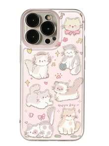 Cute Mischievous Kitten Climbing Curtain Pattern Design, Fashionable Transparent Phone Case Compatible With IPhone 15/11/12/13/14/16/S21/S22/S23/S24/S25/PLUS/ULTRA, 17/17 Pro/17 Pro Max/Air, 16 Pro Max, Adorable Phone Protective Cover, Shock-Absorbing Anti-Fall Printed Phone Case, Holiday Gift For Friends Or LoversFOR-YOUR-BELOVED-PHONEFashionable - 款式1 (1PC) - 查看 4