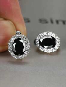 1 Pair Gorgeous Cubic Zirconia Hoop Earrings For Women For Wedding Engagement Anniversary Party Jewelry Valentine's Day Gift