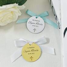 Quà tặng rửa tội độc đáo bằng bạc dành cho bé trai, Nam châm cảm ơn lễ rửa tội, Quà lưu niệm rửa tội màu xanh dương, Quà kỷ niệm lễ rửa tội, Trang trí sân vườn - Nhiều màu - Xem 6