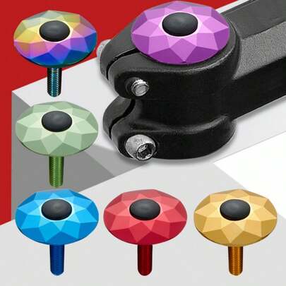 1set(2pcs) Colorful Bicycle Bowl Set Cover, Aluminum Alloy Bowl Set Cover, Brick And Stone Wrist Set Cover Handle Cover Accessories, Mountain Road Bike Front Fork Pipe Cover Top, Bicycle Head Bowl Set,Random Styles