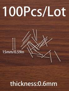 100Pcs/Lot 15/20/25/30/35/40/45/50mm T Shaped Headpins Connector 14K Gold Plated Stainless Steel Flat Head Pins For Jewelry Findings Making Accessories Supplies - T-needle - View 18