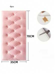 4/12pcs Self-Adhesive 3D Wall Panels - Soft, Thick, Anti-Collision, With Diamond Pattern Tatami Boards, Suitable For Bedroom And Living Room Decor, Grey And White, Wall Protection | Decorative Wall Panels | Self-Adhesive Wallpaper, Removable Wall Stickers, Home Decor, 35cm*70cm 3D Embossed Foam Wallpaper, Faux Leather Texture, Soft And Textured, Reusable And Trimmable, Bedroom Decor Background, Sound-Absorbing Thick Wall Coverage, Headboard Padding, Waterproof, Moisture-Proof, Dust-Proof And Collision-Proof Stickers - Multicolor - View 14