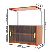 kangten Storage Cabinet, Kitchen Storage Cabinet, Storage Cabinet With Partition, Multi-Tier Storage Organizer For Storing Cups, Dishes, Small Appliances, Decorations, Cosmetics Kitchen Sideboard Bamboo Kitchen Pantry, Freestanding Countertop Storage Cabinet For Bottles, Dish, Bowl (21.6 * 11.8 * 24.4in Tea Color) - Màu nâu - Xem 5