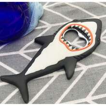 1pc Shark Bottle Opener, Beer, Juice Opener, Suitable For Bars, Clubs, Restaurants, Home Use - Barware Accessories And Gifts,Bottle Opener Refrigerator Magnet Gift Ocean Shark Cartoon Animal Soft Glue Bottle Opener, Christmas Gift, Ocean Lover Gift