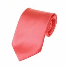 New Hot ! Solid Color Plain Classic Necktie Men's Tie,ZXCFTE - 06-珊瑚玫瑰 - 查看 1