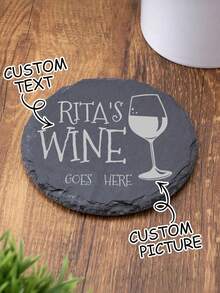 1Pc Personalized Stone Coaster, Personalised Your Drink Here,Custom Text And Drink Picture Ornament, Tea Coffee Gin Beer Wine Whisky Laser Engraved Gift,Unique Ideal Gifts For Him, Her,Boyfriend,Girlfriend,Dad,Mom,Family,Friends For Anniversaries,For Holiday Party,For Thanksgiving Day,For Graduation,For Weddings,For Halloween ,For Couples Gift, Wedding,Christmas - Multicolor - View 8