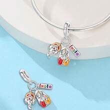 1pc Silver Plated World Famous Attractions Temple Of Heaven Panda, Big Ben, Fushimi Inari Dangle Charms Suitable For Bracelet Necklace Diy Jewelry Making