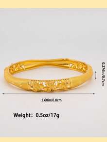 A Set Of Luxury 18k Gold Plated Explosive Bracelets, Dubai African, European And American Women's Bridal Jewelry