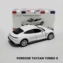 Burago 官方授權正版 1/64 比例合金車模 Mercedes-Benz Ford Cadillac Chevrolet 逼真壓鑄金屬小車模型 裝飾迷你收藏車模 - 保時捷 Taycan Turbo S-白色 - 查看 1