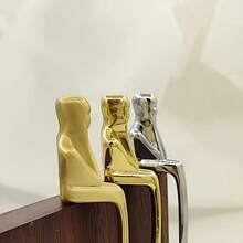 1pc Creative Wardrobe Cabinet Door Pure Copper Little Gold Man Handle, Creative Nordic Style Solid Brass Wine Cabinet Pull Handle, Sculpted Cabinet Pull Handle, Polished Brass Creative Long Handle, Including Installation Hardware, Suitable For Wardrobe Doors, Decorations, Luxury Home Decor | Exquisite Cabinet Knob | Polished Metal, Cabinet Decorative Hardware - Gold - View 7