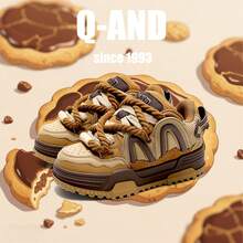 Zapatillas de plataforma gruesas y modernas para mujer, estilo retro marrón con cordones y detalles texturizados, cómodas y para uso diario. - Marrón Chocolate - Ver 1