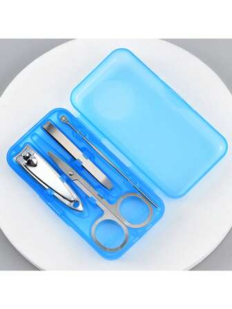 1 Set di Strumenti per Manicure Colorati - Tronchesino per Unghie, Piccole Forbici, Stuzzicaorecchi