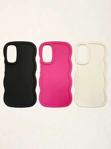 3 件多巴胺波浪纹手机壳，适用于 和 Galaxy 16、16 Pro Max、16 Pro、16 Plus，白色、黑色、粉色 - 彩色 - 查看 29