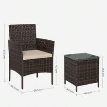 Conjunto de Muebles de Jardn, de Patio Ratn, de Mimbre de PE, para el Patio, Negro y Topo MGGF003B01 - Marrón + Topo - Ver 6