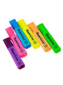 4/6pcs Color Highlighter Pen, Marking Pen, Wake-Up Pen, Color Marker Pen, Oblique Head Fluorescent Label Pen