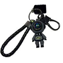 1 Charming And Fashionable Lightning Bear Keychain, Cute Cartoon Couple Doll Pendant, Key Ring, Creative Astronaut Keychain, Pendant, Add Fun And Personality To Your Items - Black - View 3