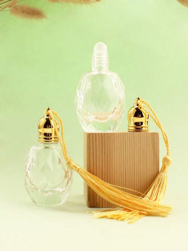 3 Stücke/5 Stücke/10 Stücke/20 Stücke runde Kugelförmige 12ml nachfüllbare Aromatherapie Rollerfläschchen mit Quastenkappe, leere Glasrollerfläschchen für Parfüm, Massageöl, Reisegröße