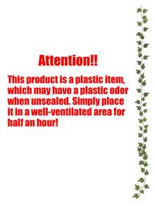 1/5pcs 90 Pieces Artificial Ivy Leaves Vines, Detachable Leaves, UV-Resistant Plastic Plants For Decoration In Living Room, Kitchen, Balcony, Garden, Bedroom, Farmhouse (Note - If You Smell A Plastic Odor After Unpacking, Please Let It Air Out For A While, It Won't Affect The Use)