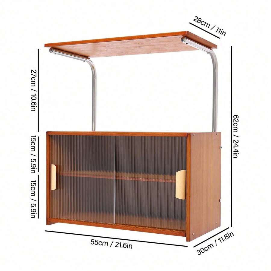 kangten Storage Cabinet, Kitchen Storage Cabinet, Storage Cabinet With Partition, Multi-Tier Storage Organizer For Storing Cups, Dishes, Small Appliances, Decorations, Cosmetics Kitchen Sideboard Bamboo Kitchen Pantry, Freestanding Countertop Storage Cabinet For Bottles, Dish, Bowl (21.6 * 11.8 * 24.4in Tea Color) - Màu nâu - Xem 1