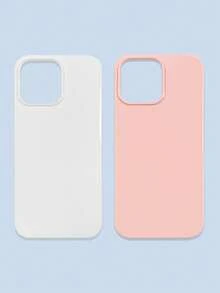 Bộ 2 ốp lưng điện thoại tối giản màu trơn, hồng và trắng, tương thích với iPhone 16, 16 Pro Max, 16 Pro, 16 Plus và các dòng điện thoại Galaxy. - Nhiều màu - Xem 62